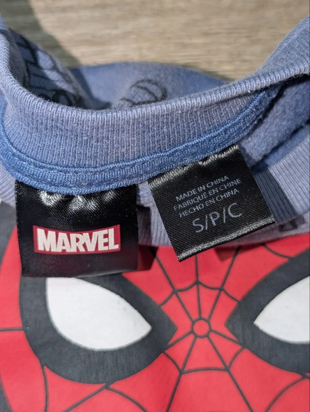 Marvel Kids Blue Faded Spider-Man Pullover Sweatshirt SMALL